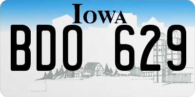 IA license plate BDO629