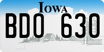 IA license plate BDO630