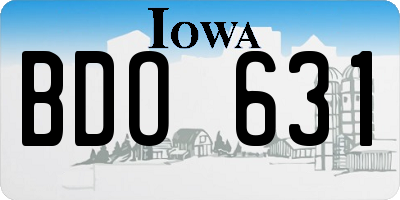 IA license plate BDO631
