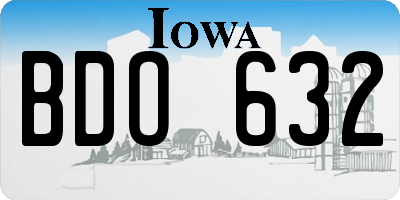 IA license plate BDO632