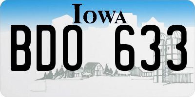 IA license plate BDO633