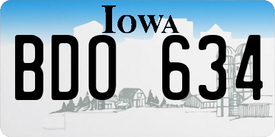 IA license plate BDO634