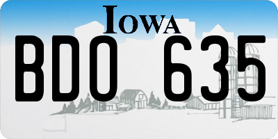 IA license plate BDO635