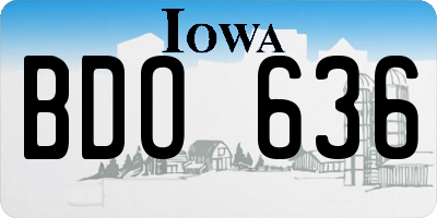 IA license plate BDO636