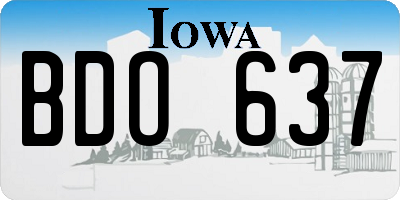 IA license plate BDO637