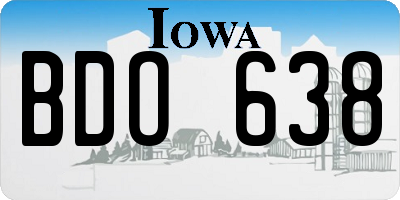 IA license plate BDO638