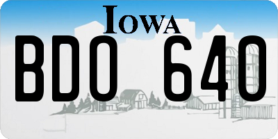 IA license plate BDO640
