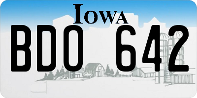 IA license plate BDO642