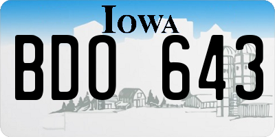IA license plate BDO643