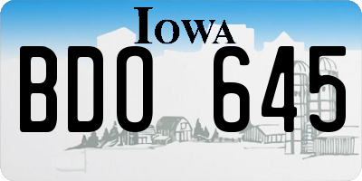 IA license plate BDO645