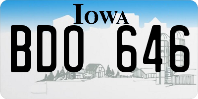 IA license plate BDO646