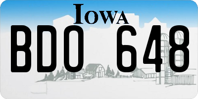 IA license plate BDO648