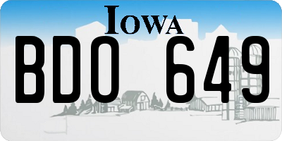 IA license plate BDO649