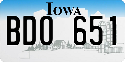 IA license plate BDO651