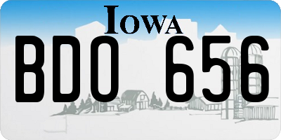 IA license plate BDO656