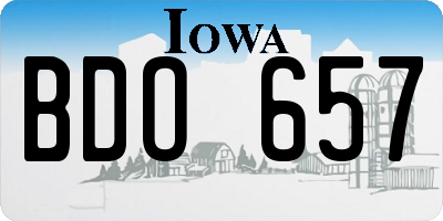 IA license plate BDO657