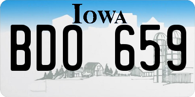 IA license plate BDO659