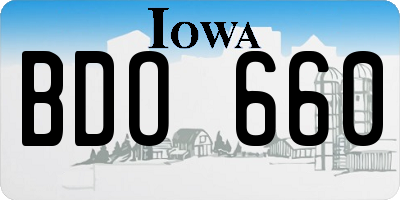 IA license plate BDO660