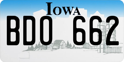 IA license plate BDO662