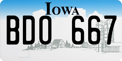 IA license plate BDO667