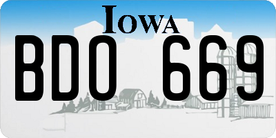 IA license plate BDO669
