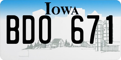 IA license plate BDO671