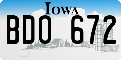 IA license plate BDO672
