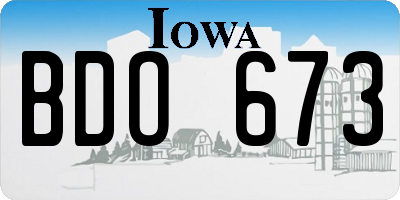 IA license plate BDO673