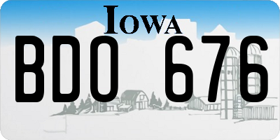 IA license plate BDO676