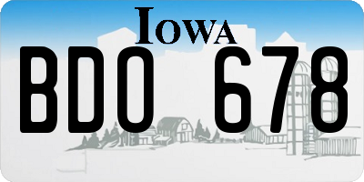 IA license plate BDO678