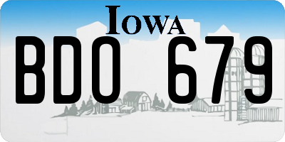 IA license plate BDO679