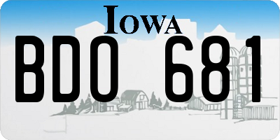 IA license plate BDO681
