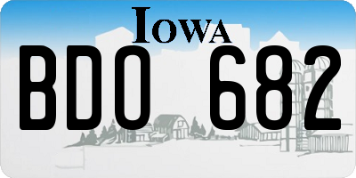 IA license plate BDO682