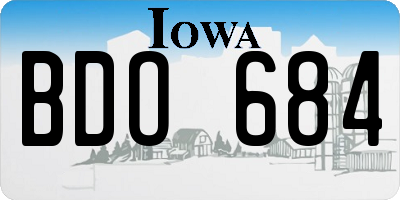 IA license plate BDO684