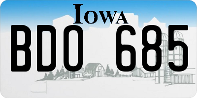 IA license plate BDO685