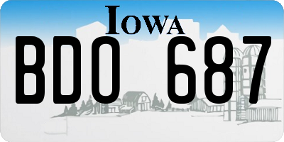 IA license plate BDO687