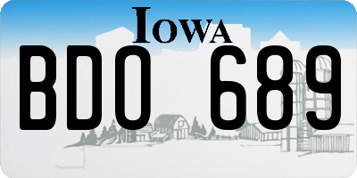 IA license plate BDO689