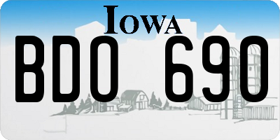 IA license plate BDO690