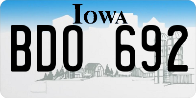 IA license plate BDO692