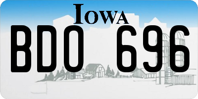 IA license plate BDO696