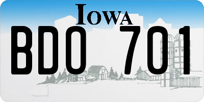 IA license plate BDO701