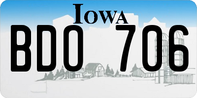 IA license plate BDO706