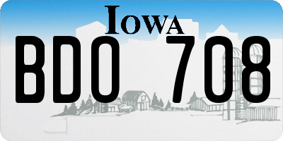 IA license plate BDO708