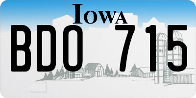 IA license plate BDO715