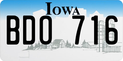 IA license plate BDO716