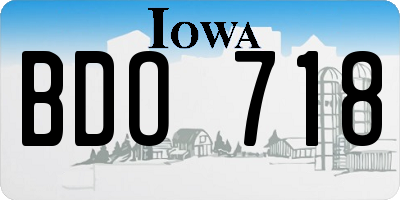 IA license plate BDO718