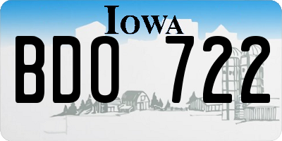 IA license plate BDO722