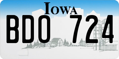 IA license plate BDO724