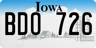 IA license plate BDO726