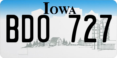 IA license plate BDO727